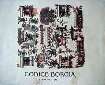 Replica of original Codice or writing from the Aztec ancient book.