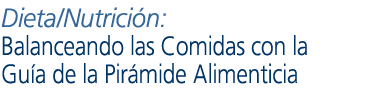 Dieta/Nutricin: Balanceando las Comidas con la Gua de la Pirmide Alimenticia